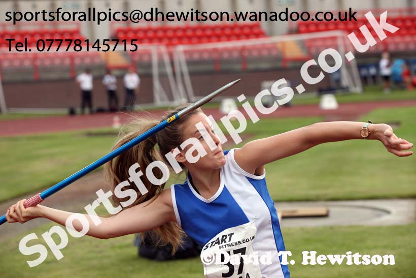 Inter girls javelin, 2015 English Schools Track and Field Champs., Gateshead Stadium. Photo: David T. Hewitson/Sports for All Pics